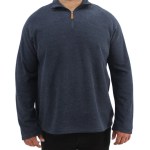 Mens 1/4 Zip Fleece Jersey - DK DENIM