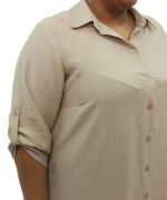 Ladies Plain Collar Tab Shirtdress - Image 4
