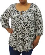 Ladies Printed Peasant Top - Image 3