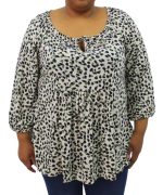 Ladies Printed Peasant Top - Image 2