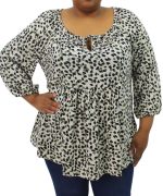 Ladies Printed Peasant Top