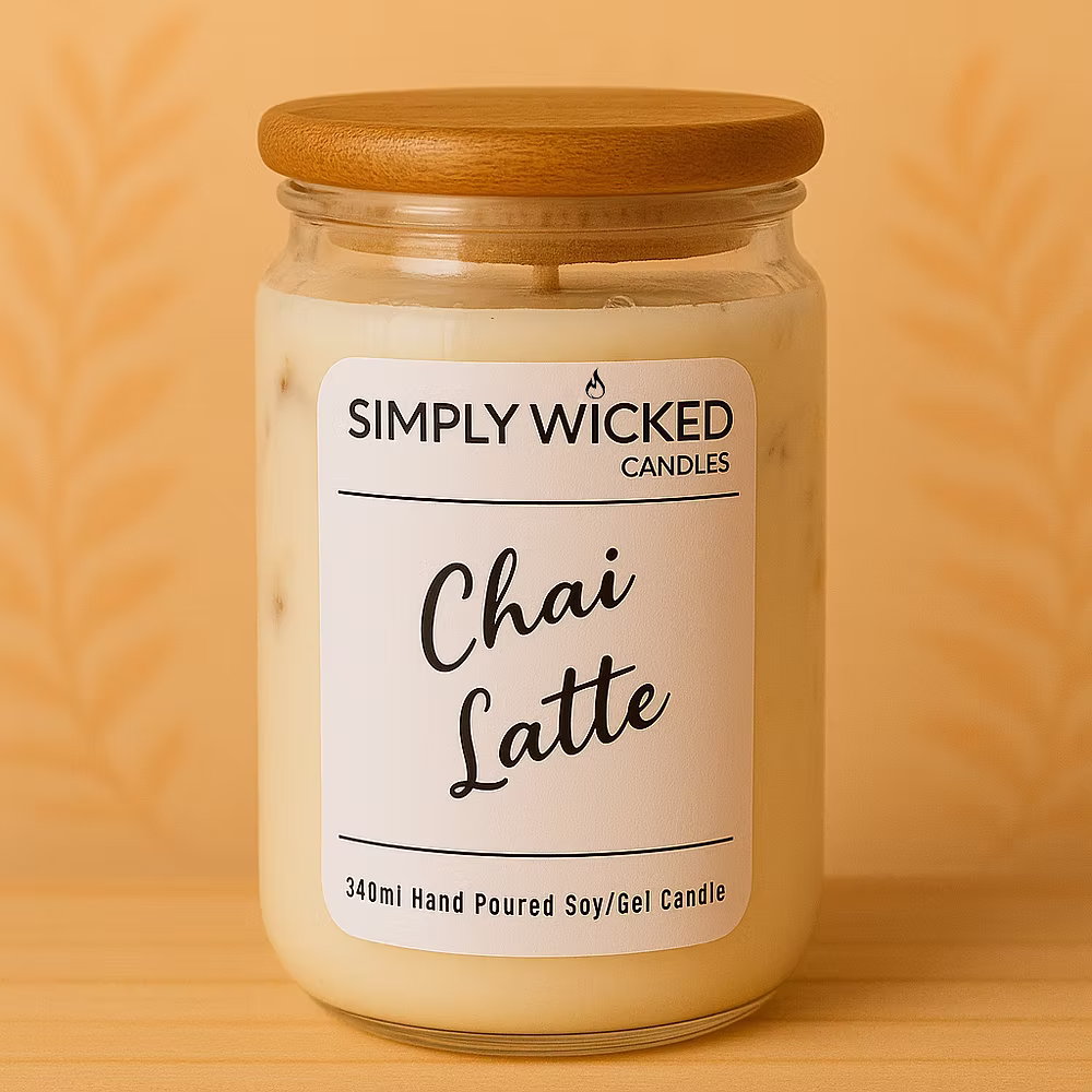 Simply Wicked Chai Latté 340ml Soy Candle SKU-SWCCHLGC.jpg Simply Wicked Chai Latté 340ml Soy Candle - Image 1