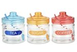 KITCHEN CANISTER SET 3PC W/COLOUR LIDS CH HU2054 - Image 3