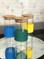 375ml Glass Tumbler with Bamboo Lid