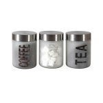 CANISTER SET 3PC FROSTED GLASS DESIGN RH