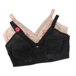 Ladies 2 Pack Lace Non Wire Bra