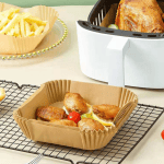 Square Disposable Air-Fryer Paper Liners – 50 Pack