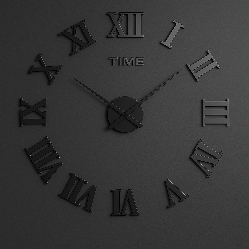 clock DIY 3D Wall Clock featuring Roman numerals - Image 1
